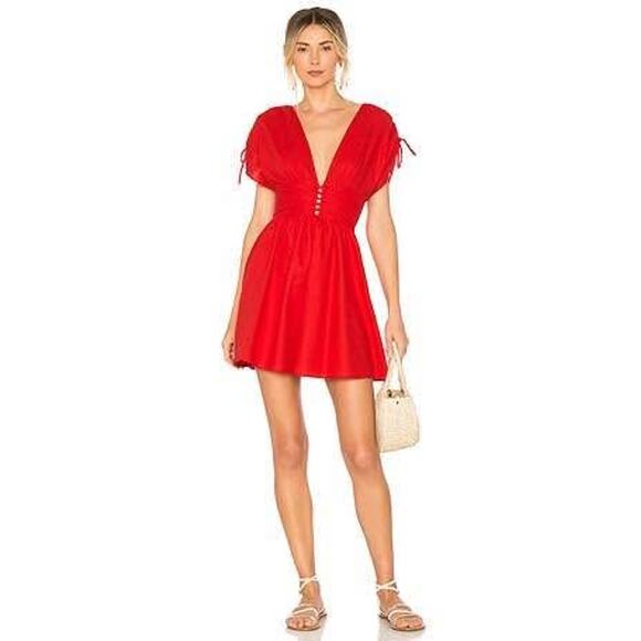 Free People Women’s Medium Red Roll The Dice Mini Dress - Picture 2 of 10